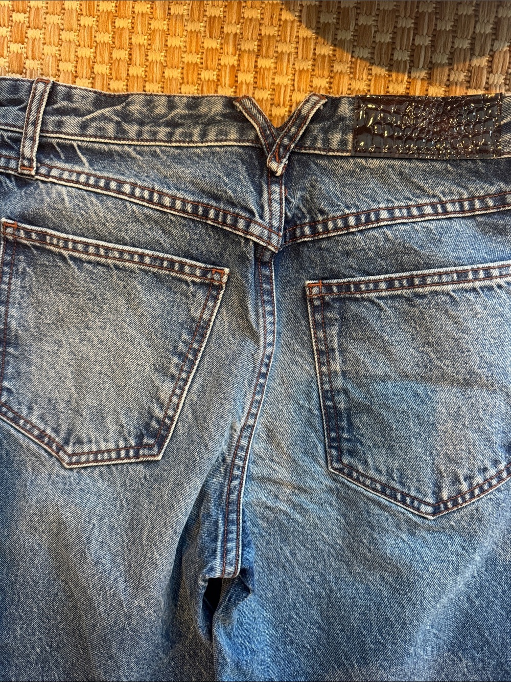 Straight-Leg Women's Jeans in Dark Blue Denim - Picture 3 of 6